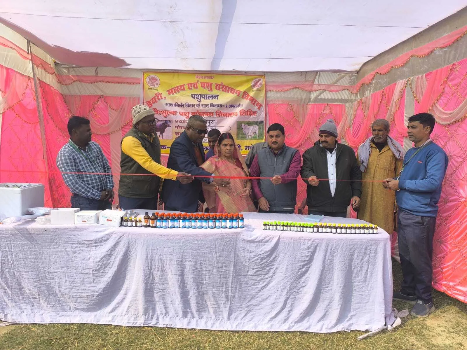 निःशुल्क पशु चिकित्सा शिविर का आयोजन, 52 गायों का हुआ इलाज