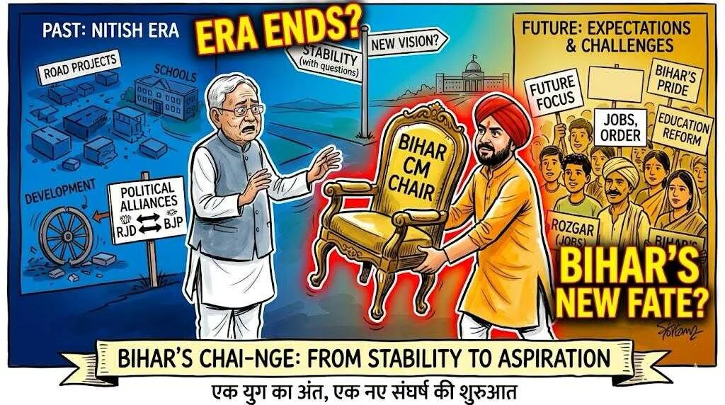 बिहार के राजनीतिक क्षितिज पर नया सूर्य: नीतीश युग का अवसान और सम्राट चौधरी की चुनौतियां