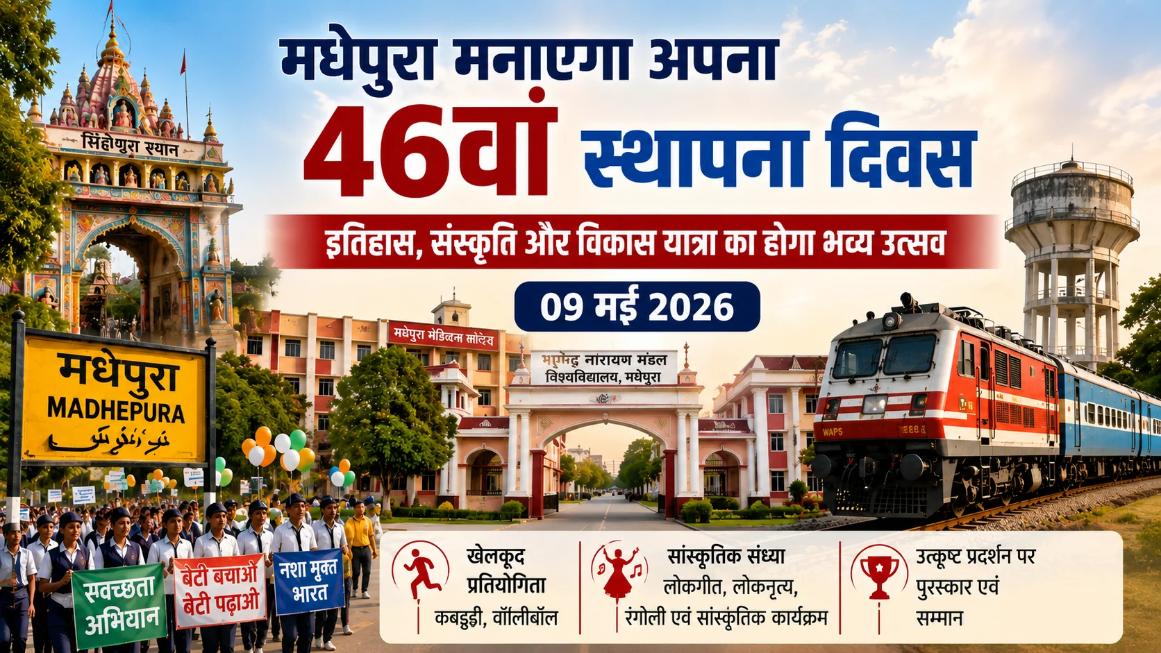मधेपुरा मनाएगा अपना 46वां स्थापना दिवस, इतिहास, संस्कृति और विकास यात्रा का होगा भव्य उत्सव